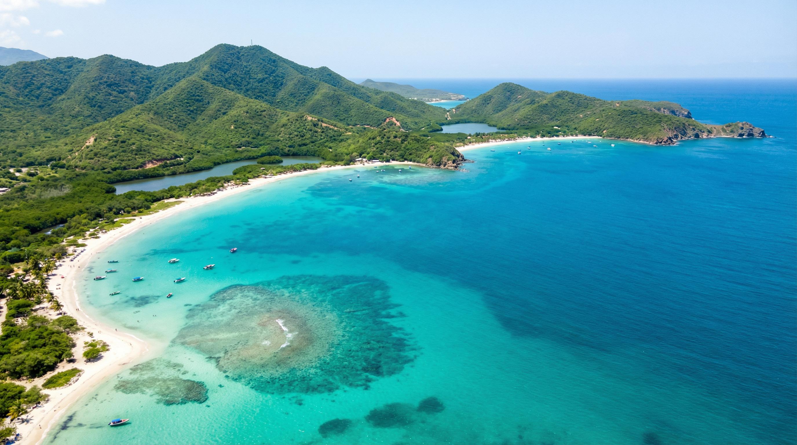 Aerial view of Isla Margarita, Venezuela